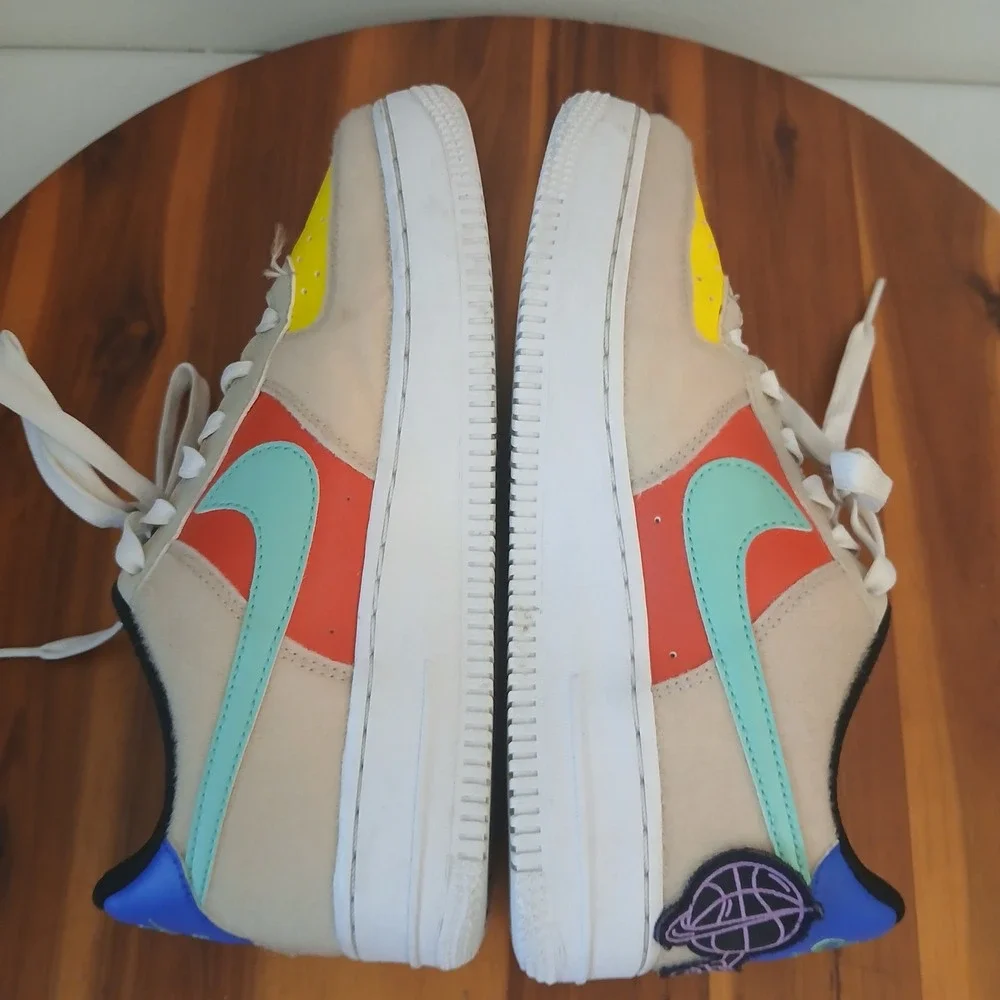 Nike Air Force 1 Low Kids 4Y Multi Color Patch Shoes Sneakers FN7818-100